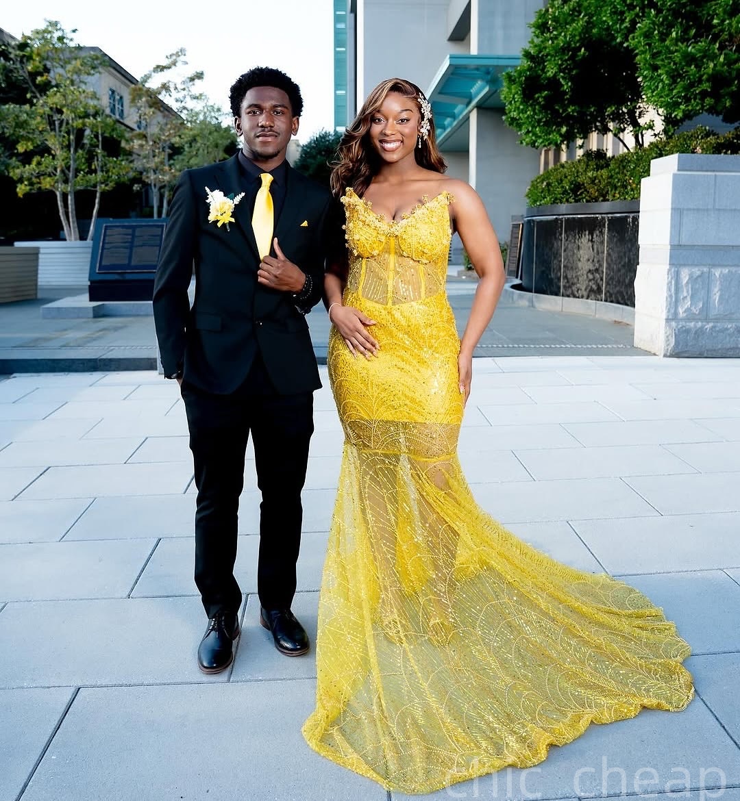 2K26 Yellow Prom Dress 2026 Mermaid Prom Dress Appliques Beaded Sweetheart Sequined Evening Dresses Birthday Party Formal Receiption Gowns Dresses ZJ0