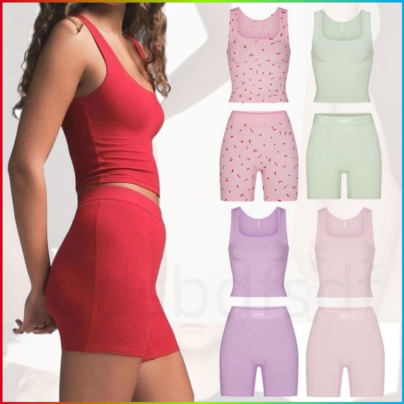 Kardashian Same Style Women Shorts Shirt Tank Top Cornered Woman Sexy Lingerie Summer Yoga Sport Gym Wear