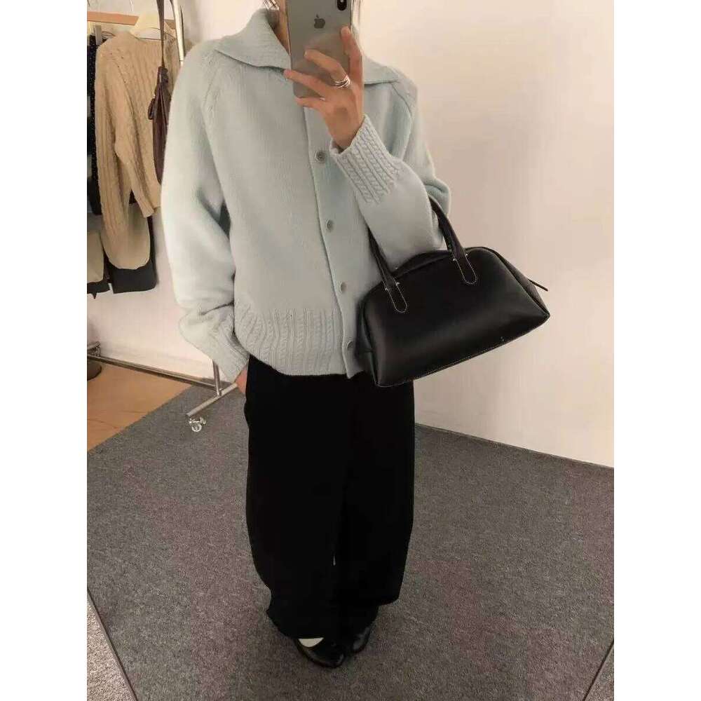 Korean High Neck Colid Color Sweater Women's Autumn Winter Temperament Single Breasted Casual Long Sleeve Knitted Caedigan Top Z260313