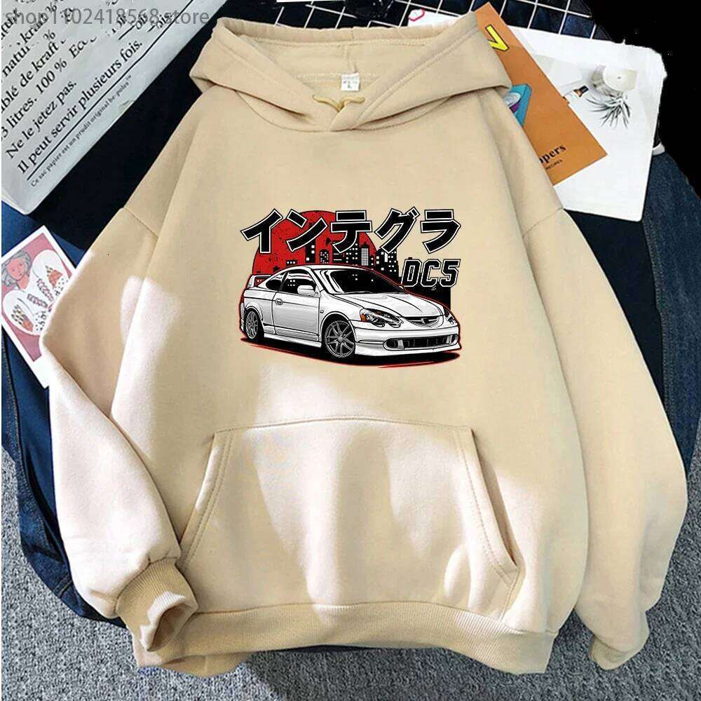 JDM Integra DC5 Type R Hoodie Fashion Men Initial D Graphic Sweatshirts Unisex Pullovers Oversized Japanese Streetwear Women Z260315