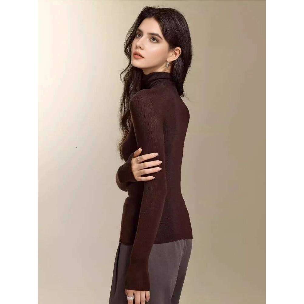 SuyaDream, Women Turtleneck Pullovers, 100%Merino Wool, High Collar, Whole Garment Sweaters, 2025 Fall Winter Slim Warm Top Z260313
