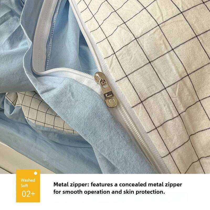 Quality Soft Cotton Duvet Cover Pillowcase Flat Sheet 3pcs Set Home Textiles Bedding Adjustable 0.9-1.2m Bed H260312 - view 4