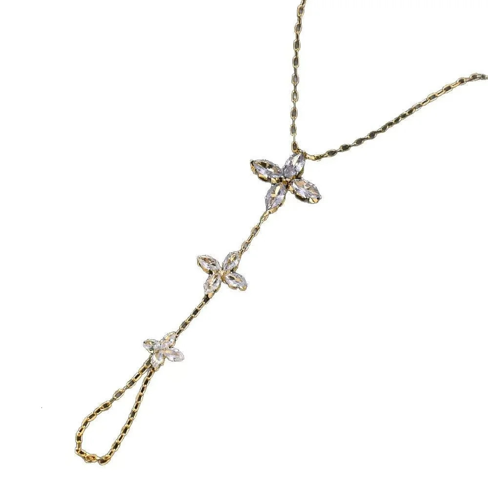 Boho Flower Hand Bracelet for Women Wedding Decorations Crystal Elegant Bangle Slave Chain Handmade Dubai Jewelry Gift 260313