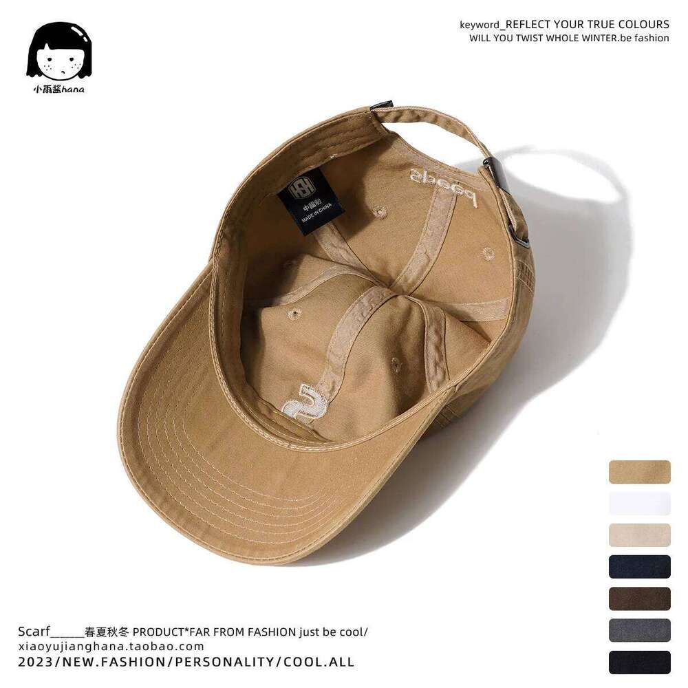 Retro Brown Letters Embroidered Peaked Women's Hong Kong Style Workwear Soft Top Casual Baseball Cap Men Z260314