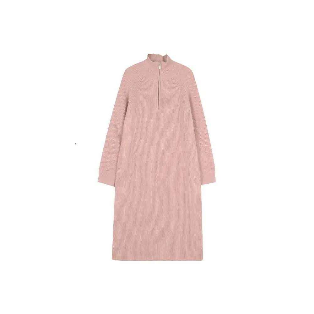 Lazy style over-the-knee mid-length lapel loose knit women autumn winter inner wear base layer knitted dress Z260314