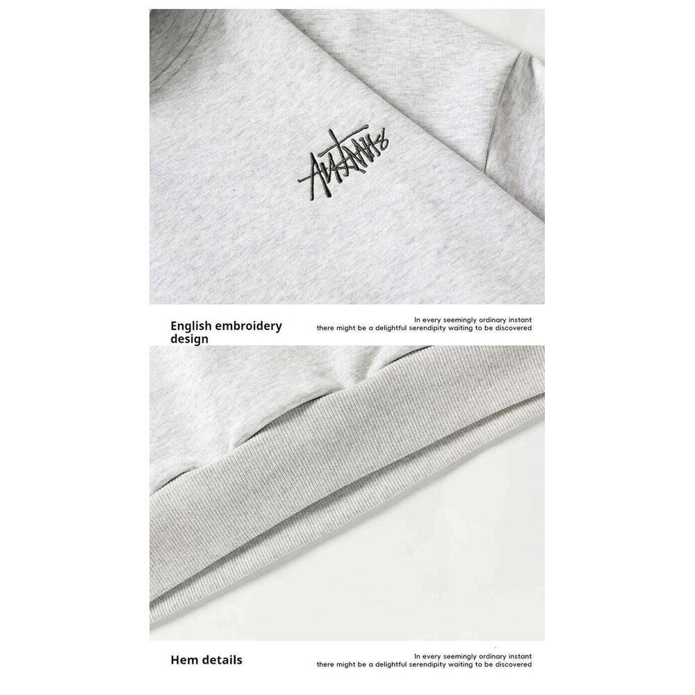 400G Heavy Thick Letter Embroidered Hoodies for Men's Autumn Winter Style American Trendy Couple Loose Hoodie Coat Z260314