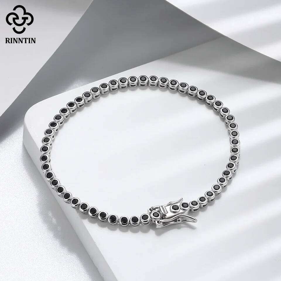 Rinntin Shiny Tennis 925 Sterling Silver 1.5/2/3mm Clear Cubic Zirconia for Women Luxury Chain Bracelet Jewelry SB143 Z260313