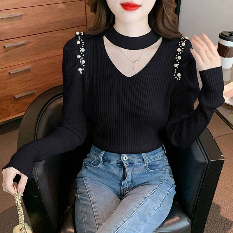 Elegant Autumn Winter Sweaters Women Casual Long Sleeve Korean Fashion Y2k Clothes Slim Knitted Tops Ladies Pullovers Z260314