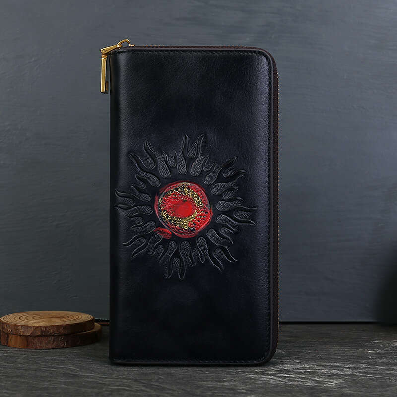 Luxury Bags Totes Genuine Leather Top Layer Cowhide Vintage Tumbled Wallet Multi Card Slots Large Capacity Business Clutch Animal Embossed Women SENYY