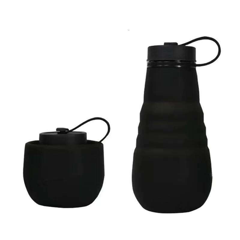 1Pc 20oz / 592ml Collapsible Bottle,Leak-Proof Reusable Silicone Travel Cup,Outdoor Hiking Water Cup Z260313