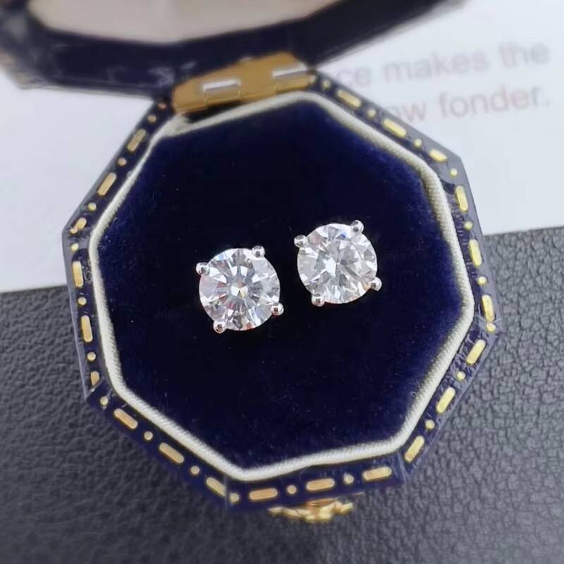 14K Solid Gold Earrings 03ct 05ct Lab Grown Diamond Stud Earrings Luxury Jewelry with Lab CVD HPHT Diamonds
