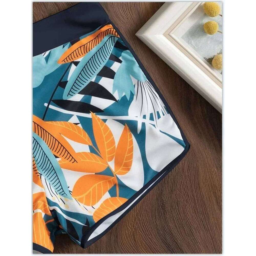 Fashion Printed Swimsuit Women Spliced Lace Up Sporty Surfing Bikini Set Bathing Suit Beachwear Swimwear Female Swimming Suits Y260303