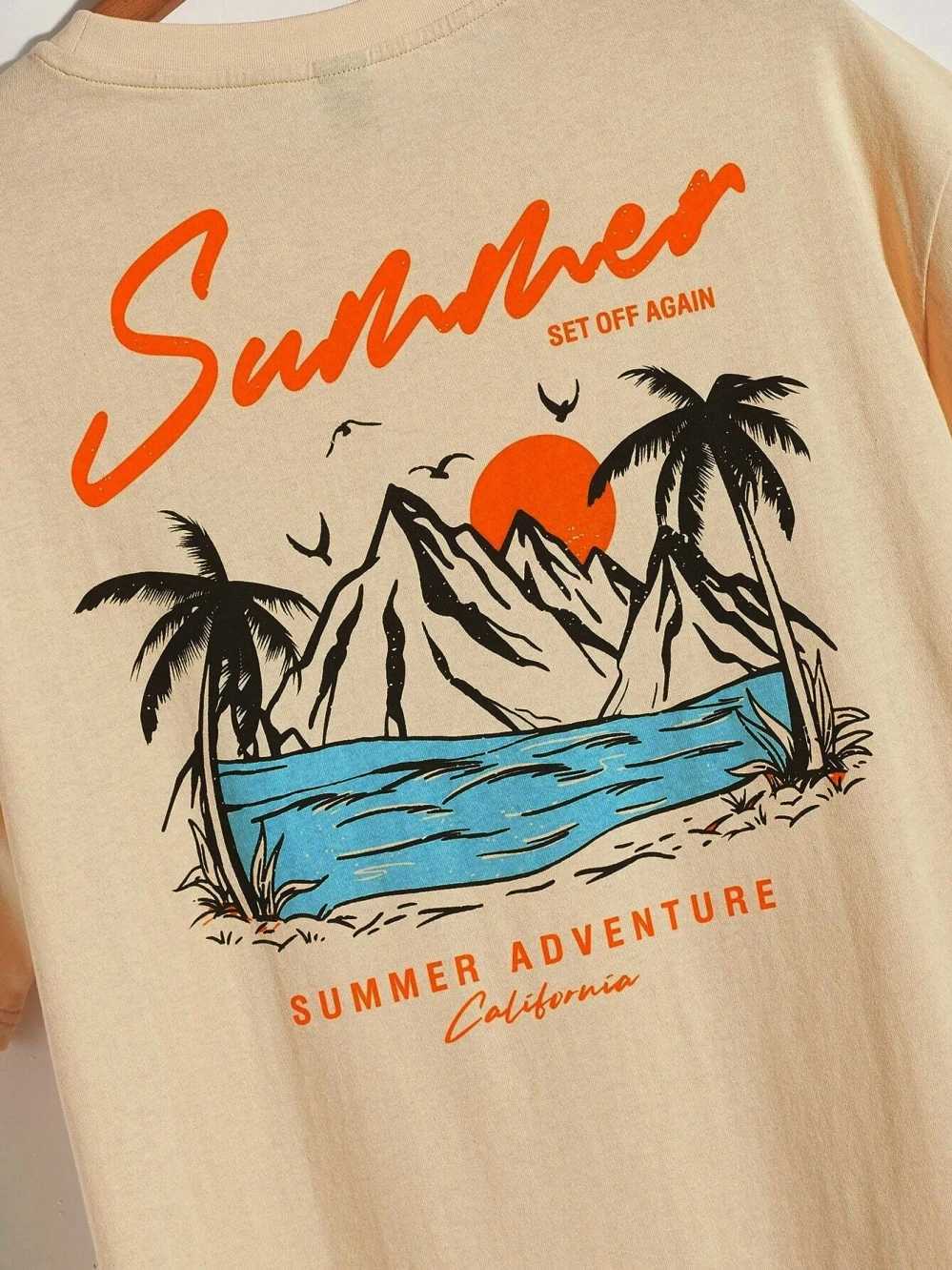 Summer Set Off Again Adventure California Mens T-Shirt Cotton Loose Tee Clothing Fashion Sweat Clothes Oversized Summer Tops D260313