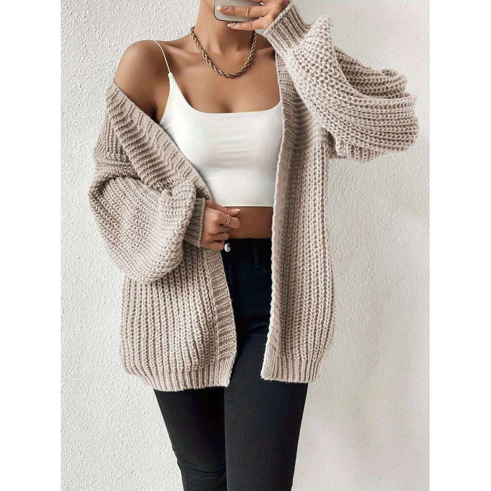 2025 new casual placket dropped shoulder sleeve cardigan Z260313
