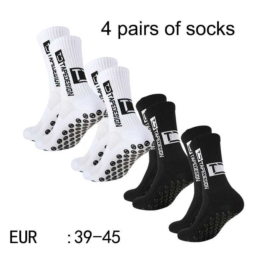 4 pairs of new TC mid tube glued football socks for sports training and competition non slip and breathable socks D260313