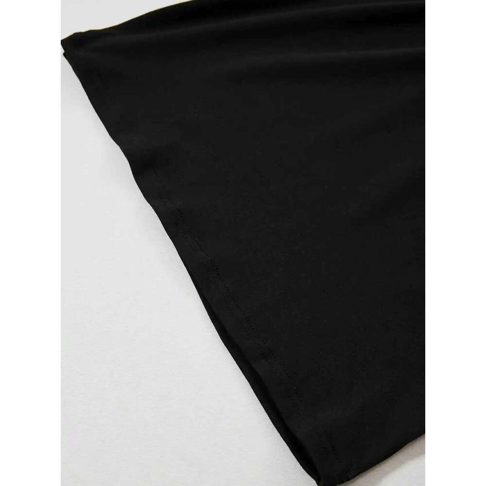 Black off the trimmed slim fit dress,Black one shoulder long sleeved dress with plush trim Z260313