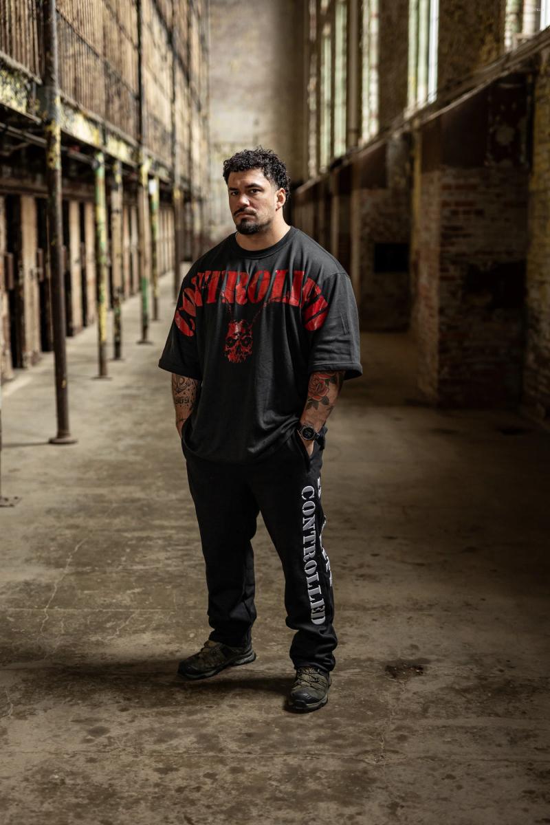 Men's T Shirts Controlled Insanity T-shirt Covers Oversized Short Sleeve Tees Workout Gym CBUM