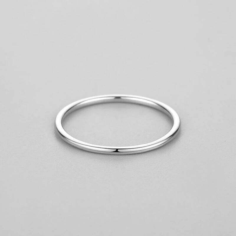 Ailmay Solid 925 Sterling Silver Minimalism Simple Smooth Stackable Finger Ring For Women Girls Party Accessories Jewelry Gifts H260312