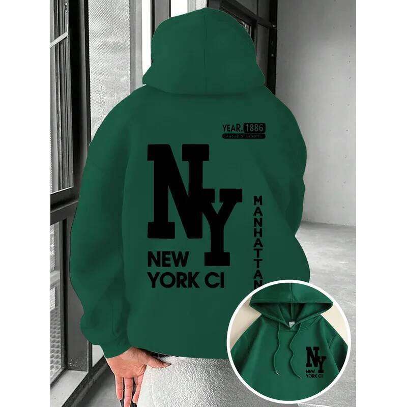 Autumn/Winter New Street Trend Letter Print Men Women Hooded Sweatshirt Autumn Winter Daily Outdoor Casual Loose Warm Sportswear Z260314