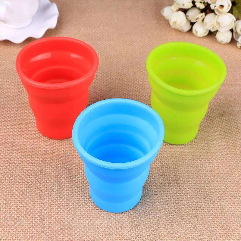 Hot Sale Portable Silicone Retractable Folding With Lid Outdoor Telescopic Collapsible Drinking Travel Camping Water Cup Z260313