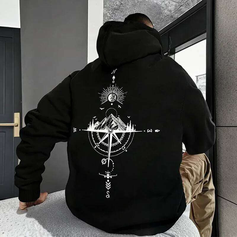 2025 High Quality Personality Trendy Cool Men Long Sleeve Hooded Sweatshirt Autumn Winter Daily Outdoor Sports Casual Sportswear Z260314