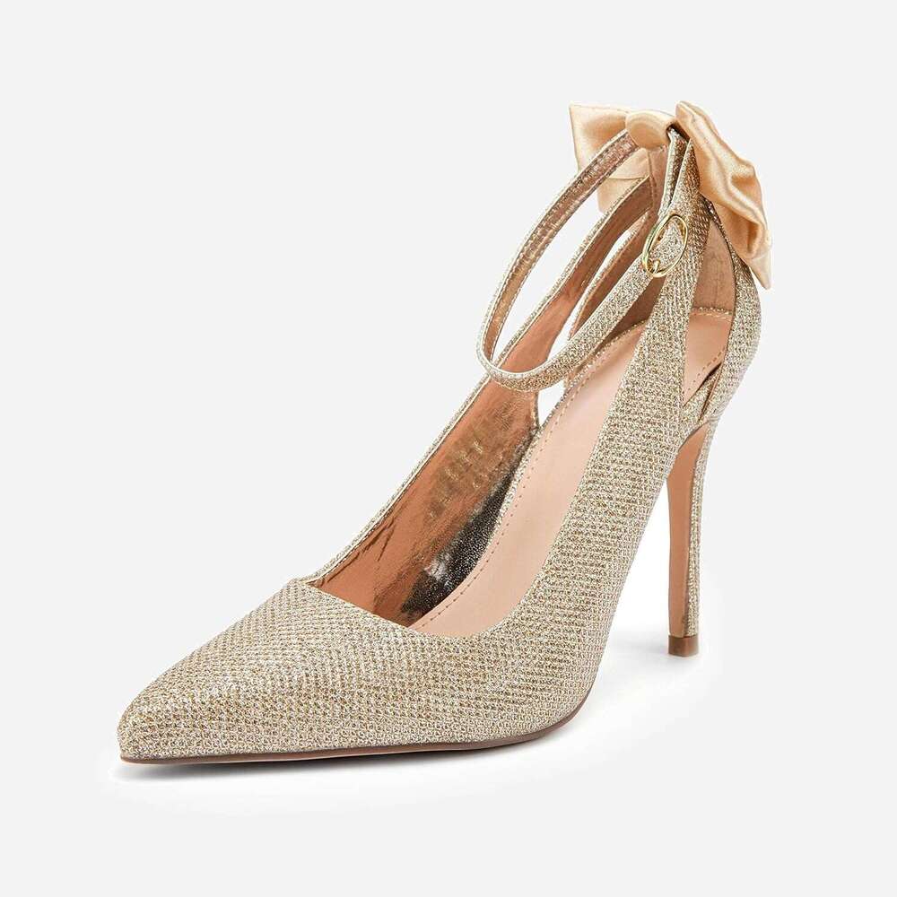Womens High Heels Bow Tie Back Sexy Stiletto Ankle Strap Wedding Dress Pumps Shoes MOJIDASHU