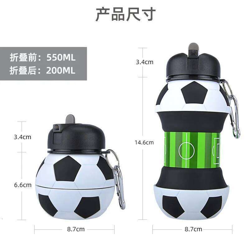 Soft Silicon Sports Bottle Water Basketball Soccer Ball BPA free for Kids Gift Father's Holiday Free Shipping Z260313