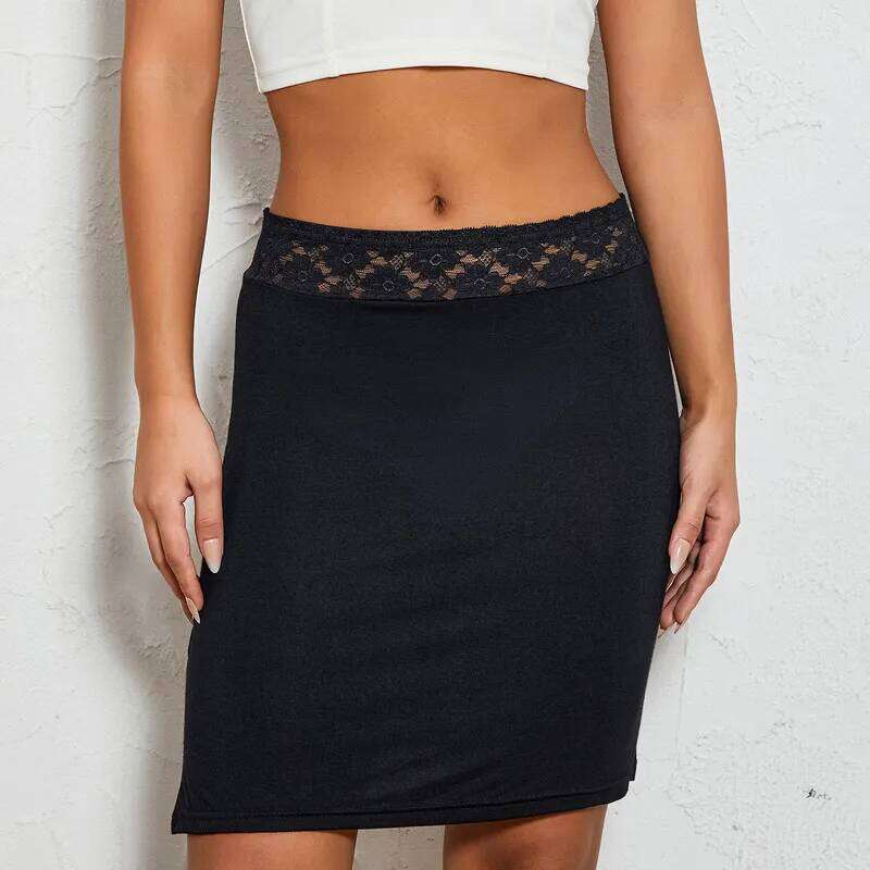 WPNAKS Women Half Slips Underskirt Casual Short Mini with Floral Lace Waistband Inner Lining for Skirt Z260314