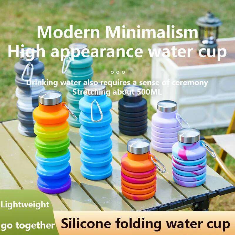 1Pcs Collapsible Water Bottle, Reuseable BPA Free Silicone Foldable Bottles Portable Hiking Cup For Outdoor Mountaineering Tours Z260313