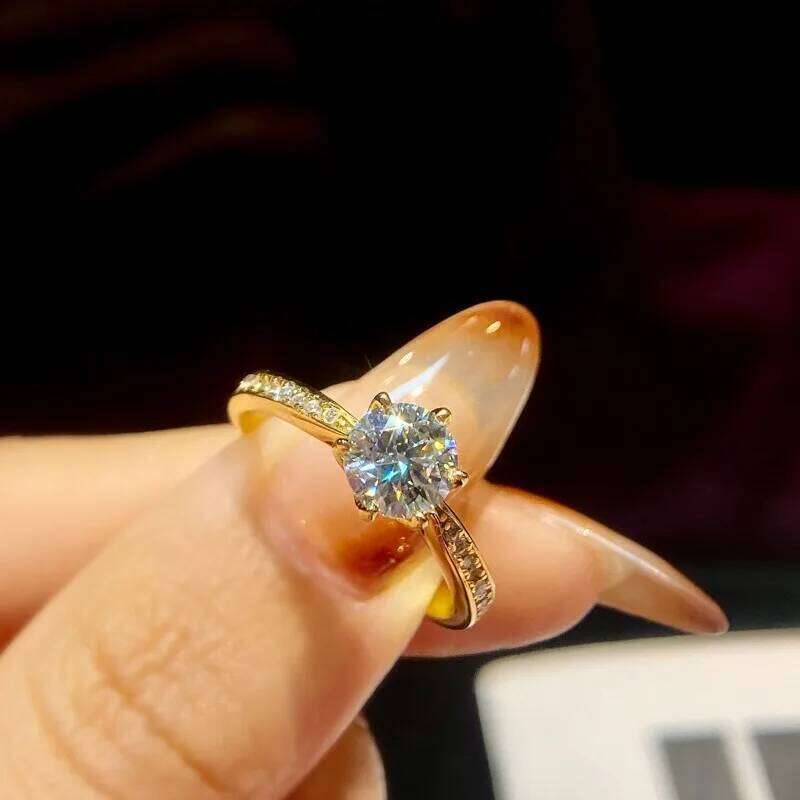 GRA Luxury Real 0.5-1CT Moissanite Diamond Rings for Women Engagement 925 Sterling Silver Original Gemstone Fine Jewelry H260312