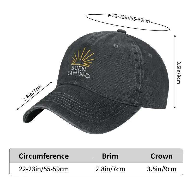 Cool Cotton Buen Camino Santiago Pilgrim Baseball Cap for Men Women Custom Adjustable Unisex Dad Hat Spring Z260313