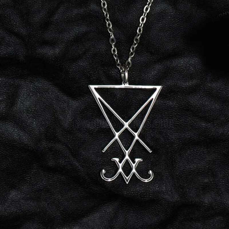 Seal Lucifer Satanic Sigil of Baphomet Metal Pendant Necklace Gothic Pagan Satan Men Fashion Jewelry Accessorie H260312
