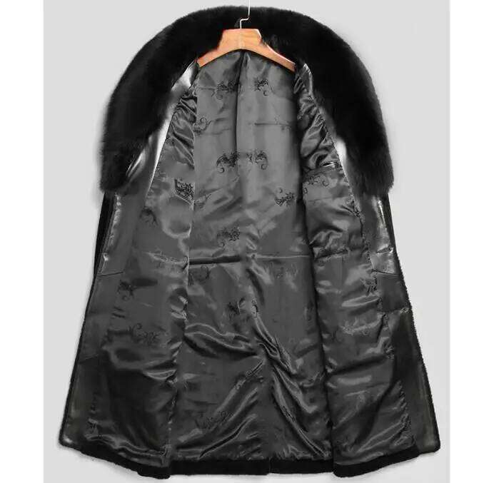 5XL Classic Warm Faux Fur Coat Fashion Autumn Men's black Streetwear Single Breasted Outdoor Thicken Windbreakers Z260313