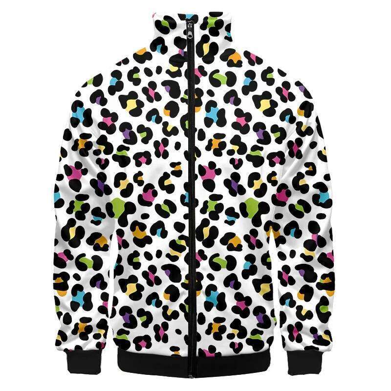 Leopard Print Zipper Hoodies Sweatshirts 3D Printed Jackets For Men Women Clothing Casual Fashion Trendy Unisex Coat Jacket Tops Z260313