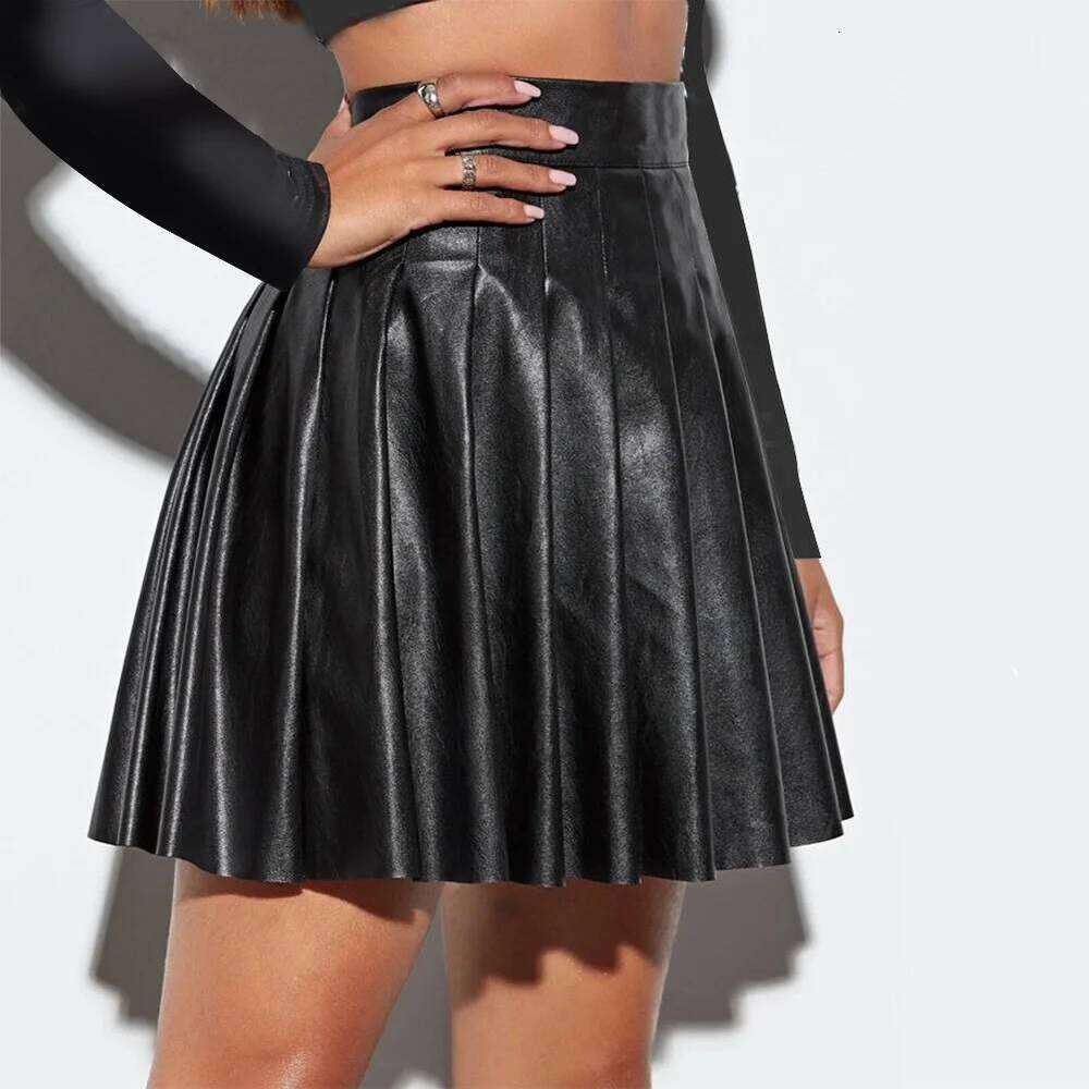 Women Skirts High Waist High-quality PU Sexy Versatile A-Line Attractive Comfortable Faux Leather Comfy Fashion Z260314