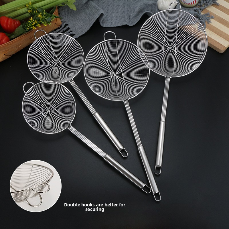 Cookware--Premium Thickened Stainless Steel Skimmer Spoon 14cm, Durable Kitchen Strainer Ladle
