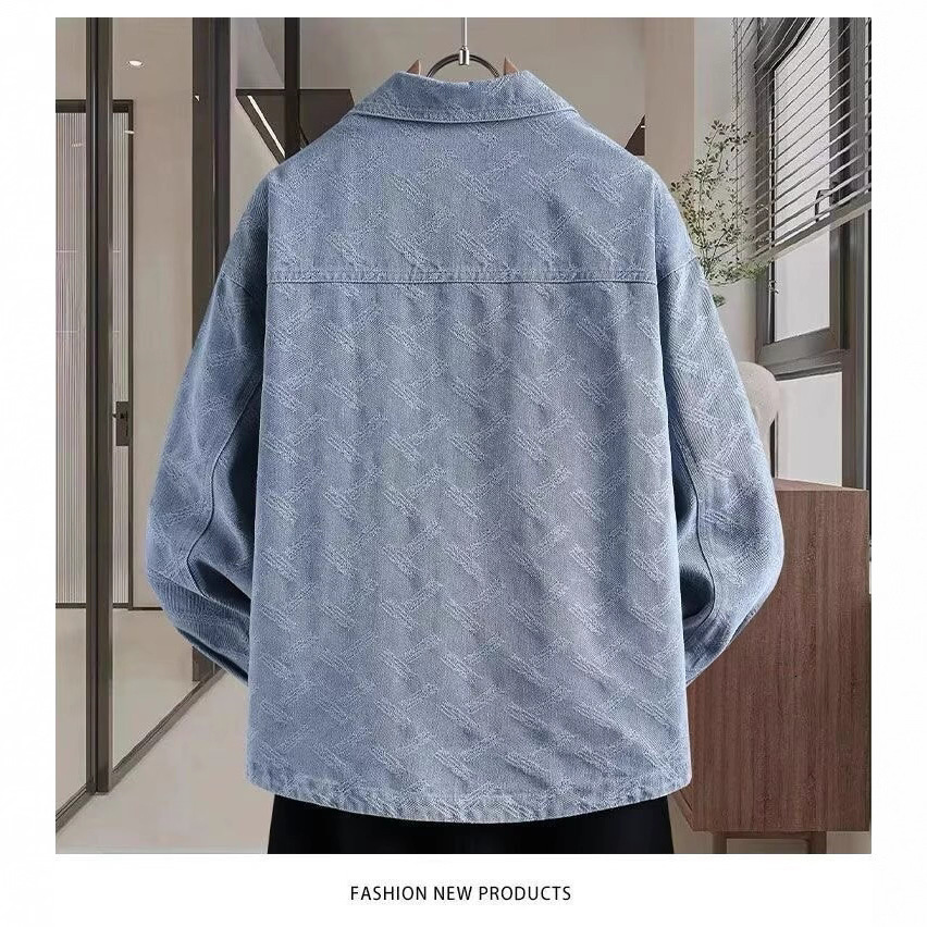 Luxury Brand Designer Clothes 2025 New Trendy Brand Turn-Down Collar Denim Jacket Men Spring Autumn Top Coat High-End Autumn Shirt Style Jacket