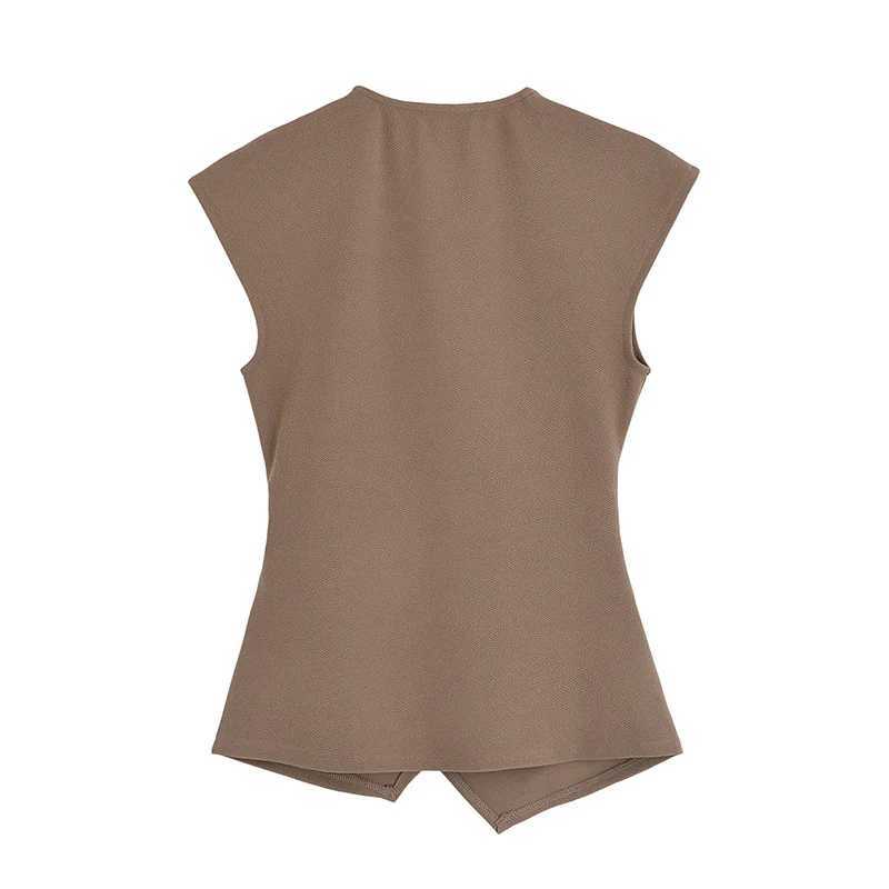 Simple Style Wide Leg Pants 2 Pieces Sets For Women Ruched Pin Vest Top Trousers Womens Suit 2025 New Casual Woman Outfits M260313