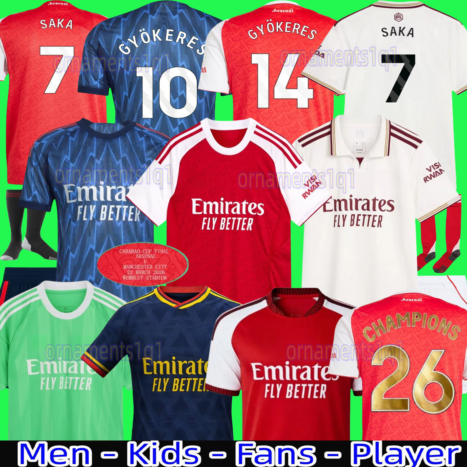 25 26 CALAFIORI soccer jerseys RICE SAKA Fans Player MADUEKE ZUBIMENDI 2025 2026 football shirt Men Kids ODEGAARD SAMBI VIEIRA Gyokeres HAVERTZ Lewis-Skelly