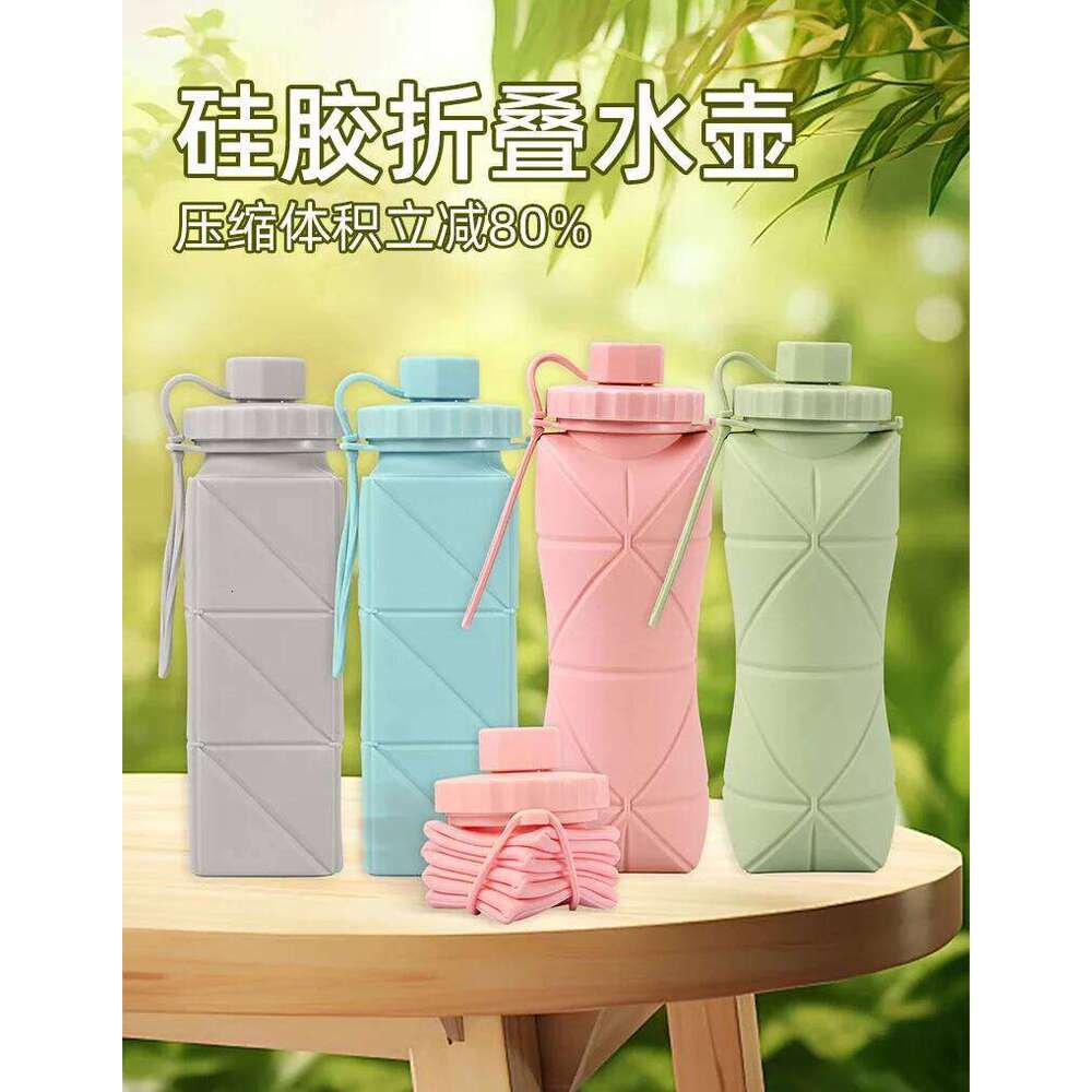 600ml 620ml Silicone Outdoor Travel Cycle Portable Expandable Large Capacity Fold Water Bottles 1s004 Z260313