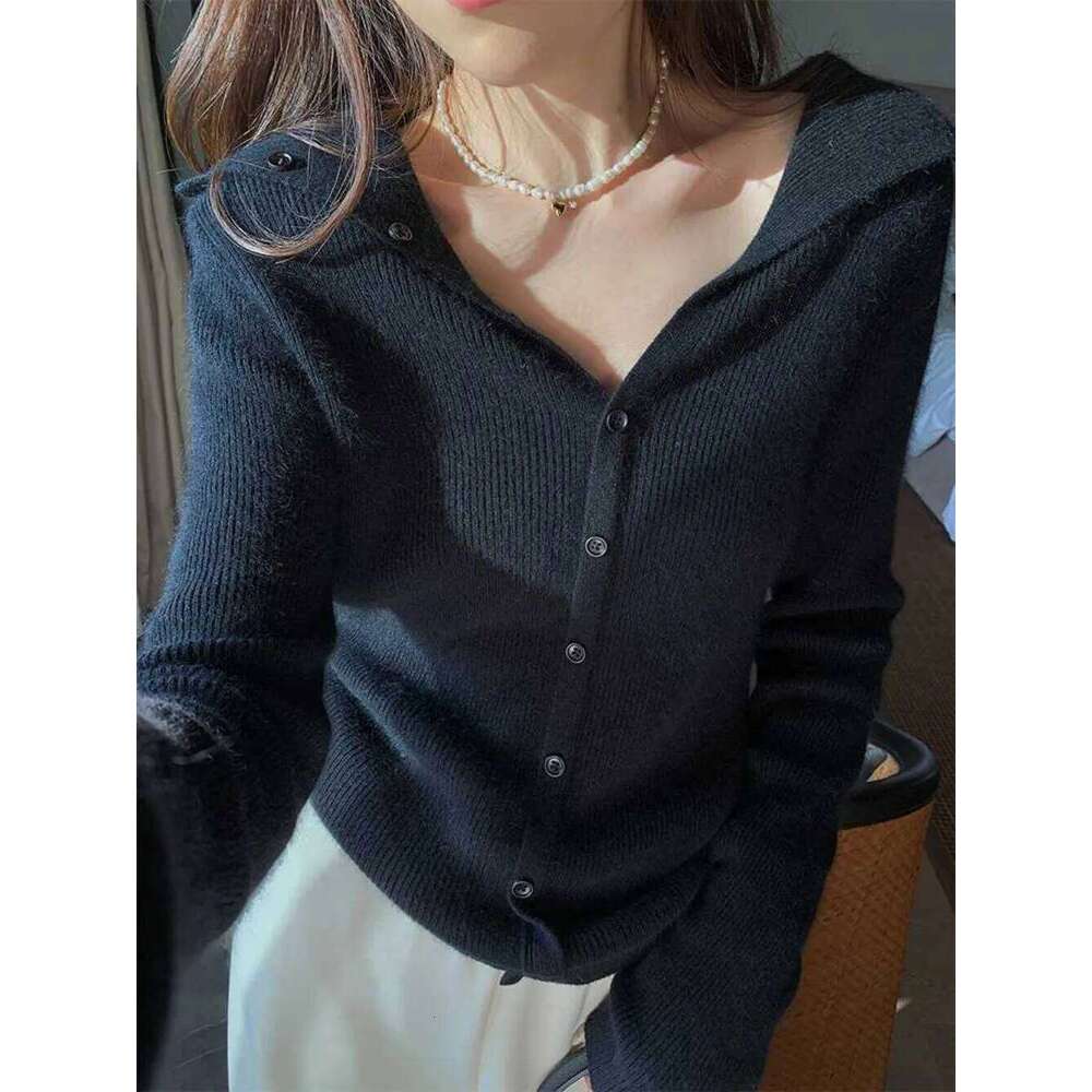 Korea Sweet Long Sleeve Knit Cardigan 2025 Early Spring New Elegant Celebrity Jumper All-match Sexy Age Reduction Mujer Z260314