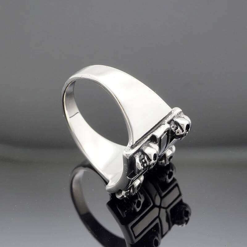 Vintage 316L Stainless Steel Iron Cross Skull Ring Men's Punk Party Biker Rings Jewelry Gift H260312