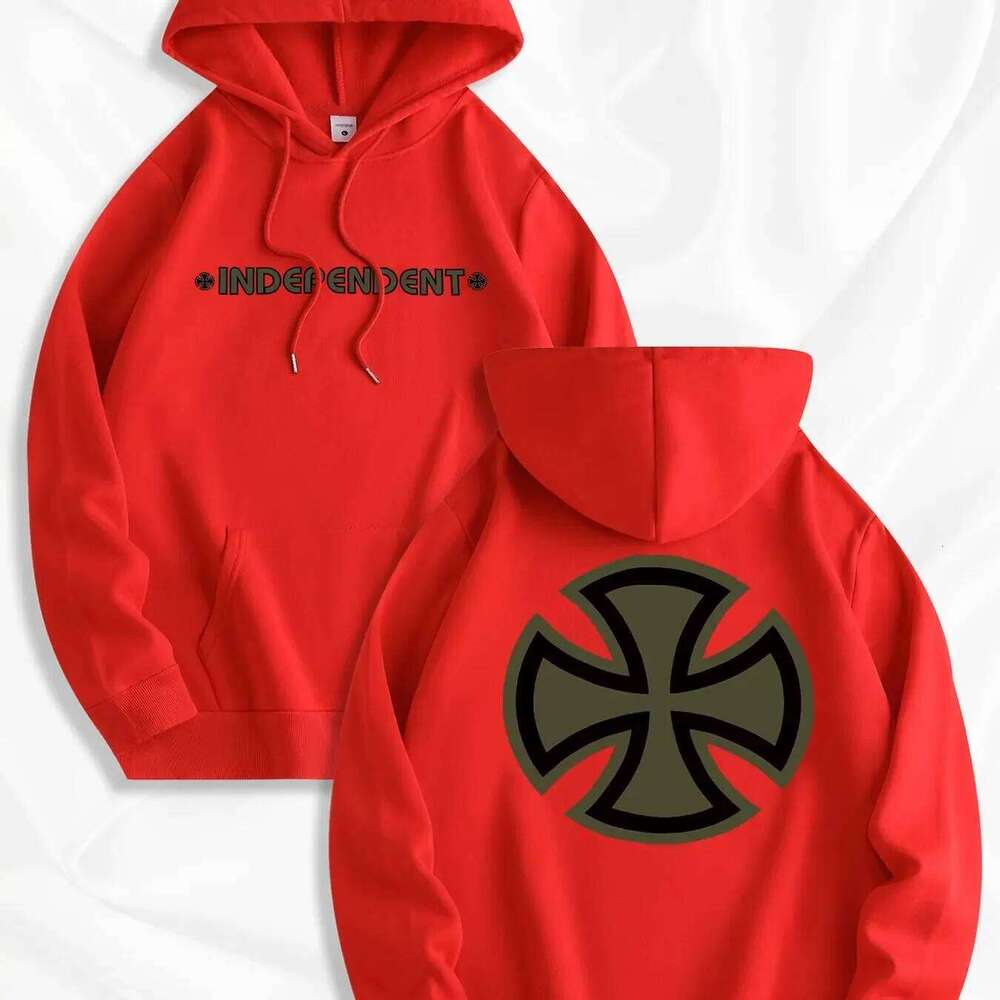 Men's hoodie casual daily independent printing autumn and winter street loose hip-hop pullover sweatshirt Z260314