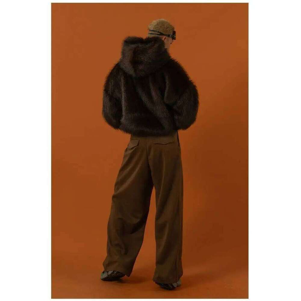 Men's Winter Warm Faux Hooded Windproof Fur Overcoat Thick Thermal Jacket Fashion Luxury Coat Outerwear Z260313