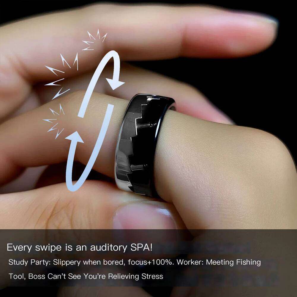 2025 New Arrival Mechanical Anxiety Fidget Rings For Men Unique Ratchet Design Meditation Jewelry H260312