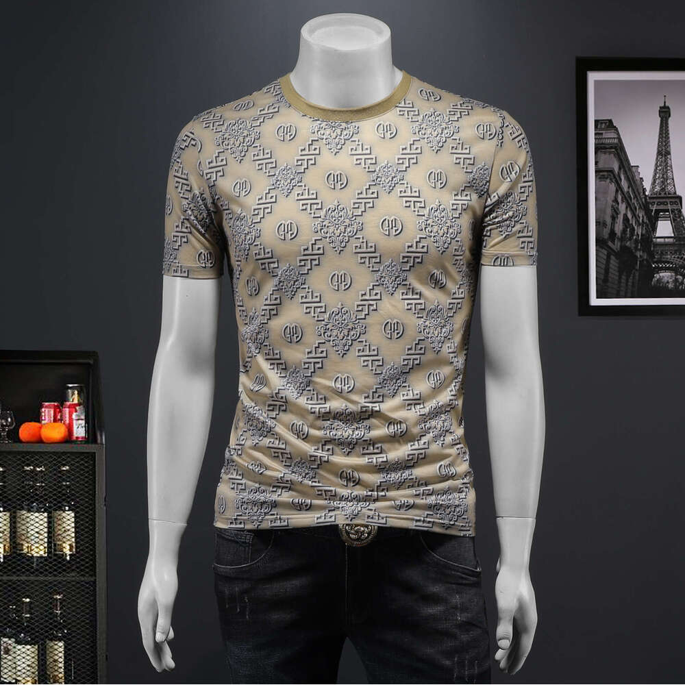 Casual And Versatile Clothing, European Style, New Summer Men's T-Shirt, Slim Fit, Round Neck, Fashionable Trendy Brand