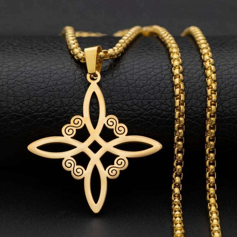 Stainless Steel Simple Witch's Irish Knot Necklace Infinity Witch Women's Casual Charm Jewelry Gift H260312