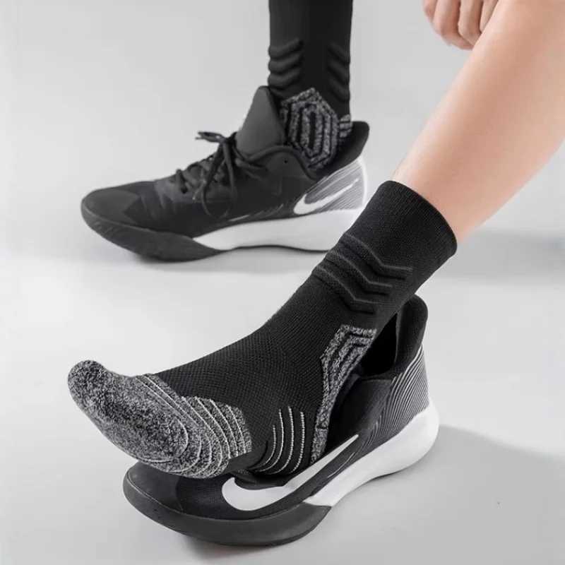 Practical Basketball Socks Mid Tube Men Youth Towels Sole Badminton Running Anti Slip Odor Proof Sweat-absorbing Sports Socks D260313