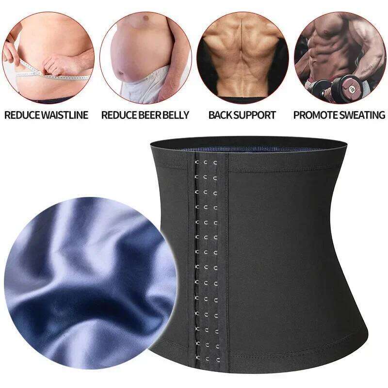 Waist Control Girdle Shapewear Corset Sweat Tummy Workout Sauna Thermo Abdomen Fat Men Gym Slimming Burning Belt 26Y0313
