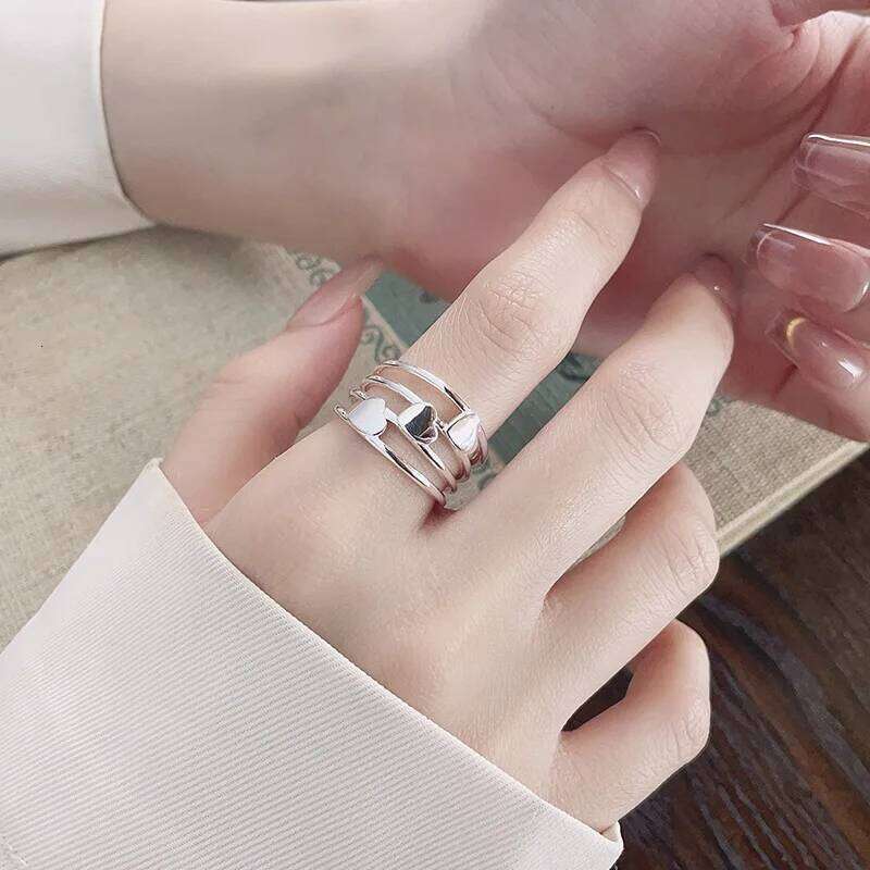 Sterling Silver Engagement Rings For Women Couple Jewelry Ladies Heart Stackable Elegant Accessories Argent 925 H260312